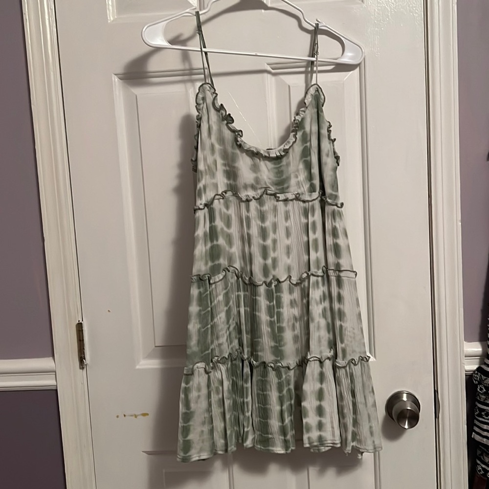 Green tyedye dress, size L